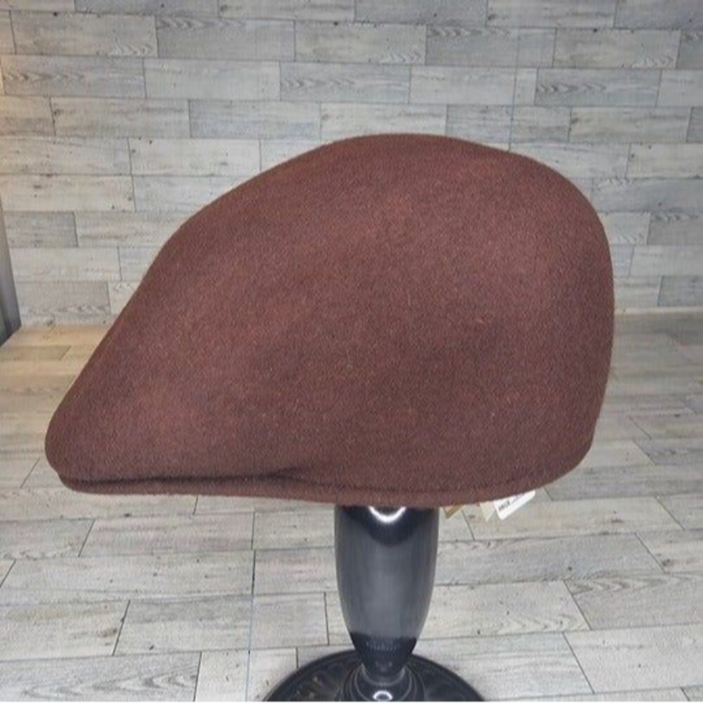 NWT Doria Gruppo Borsalino Ascot Wool Dark Brown Cap Hat, Size 57/M/7 1/8